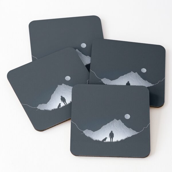 Item preview, Man stands with dog near mountain designed and sold by anytka.