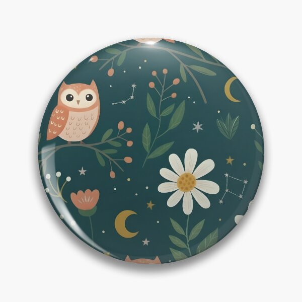 Item preview, Pattern of Mystic Owls, Flowers and Constellations designed and sold by byCreativeArt.