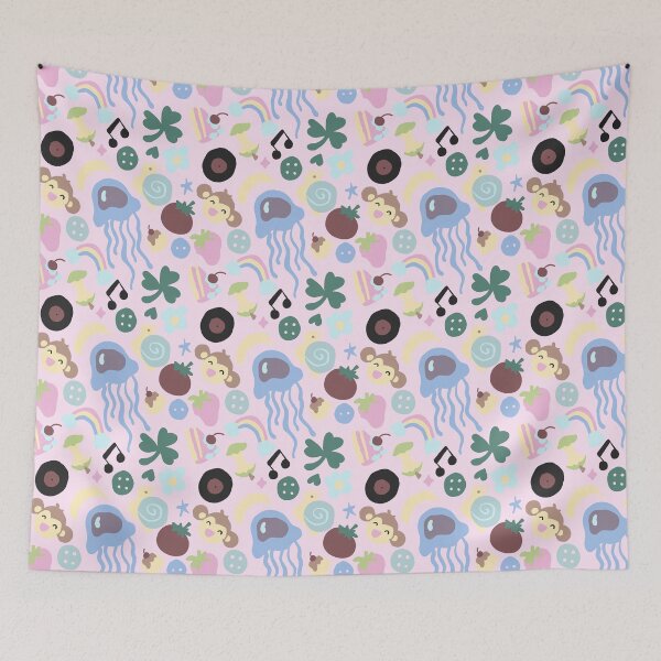 Item preview, monkeys and music pattern designed and sold by lavender afternoon.