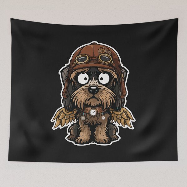 Item preview, Steampunk Aviator Dog with Mechanical Wings, Brass designed and sold by PixelStudioBe.