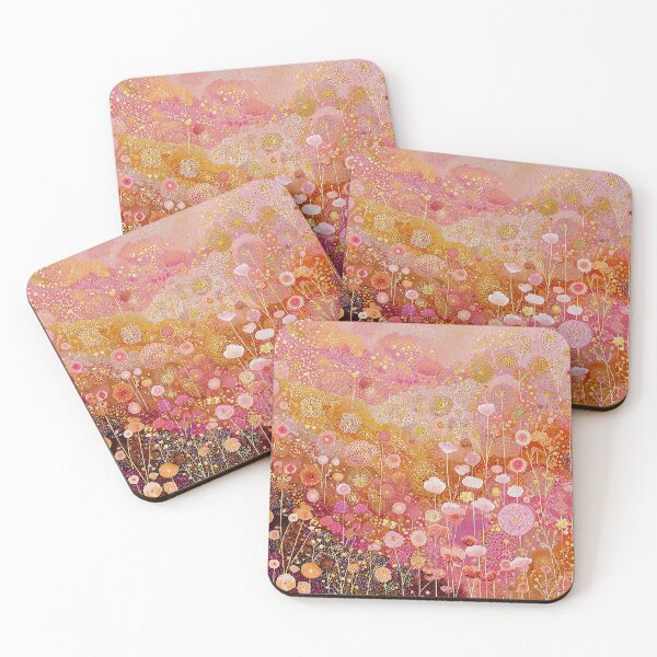 Artikelvorschau, Blumenlandschaft aus rosa Wildblumen entworfen und verkauft von Neika Shimm Designs.