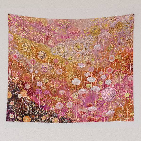 Aperçu de l'œuvre Paysage floral de fleurs sauvages roses créée et vendue par Neika Shimm Designs.