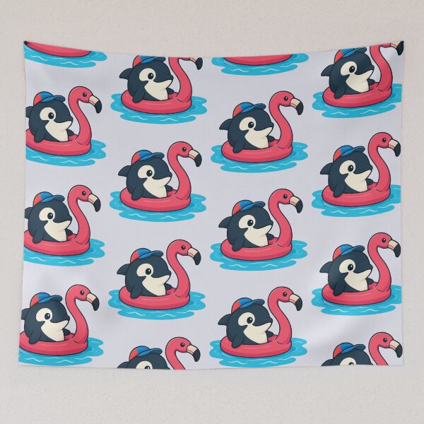 Item preview, Orca Whale and Ping Flamingo designed and sold by Animal Aura Studio.