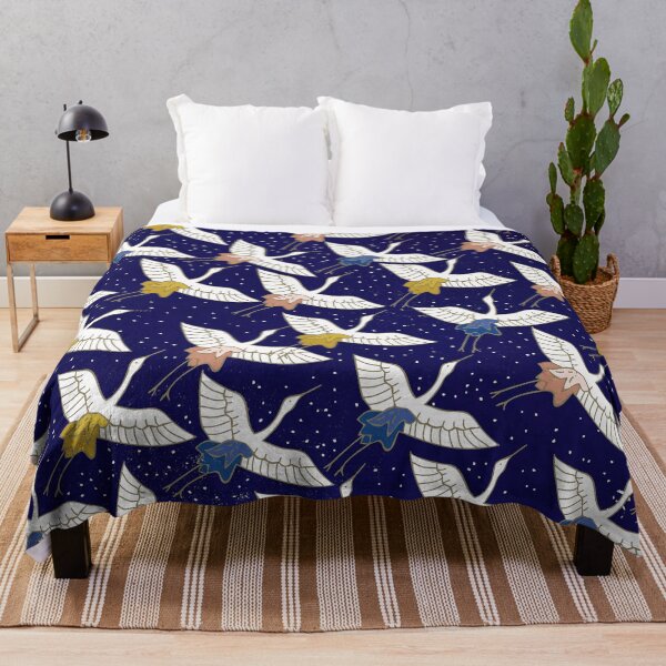 Item preview, Asian Art Flying Birds In Midnight Blue Sky designed and sold by DEC02.