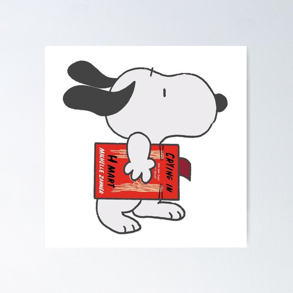 Item preview, snoopy reading crying in h mart designed and sold by liveawhimsylife.