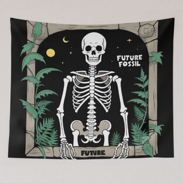 Item preview, Future Fossil Skeleton – Funny Dark Humor Archaeology Shirt Design designed and sold by Ghost//Halo.