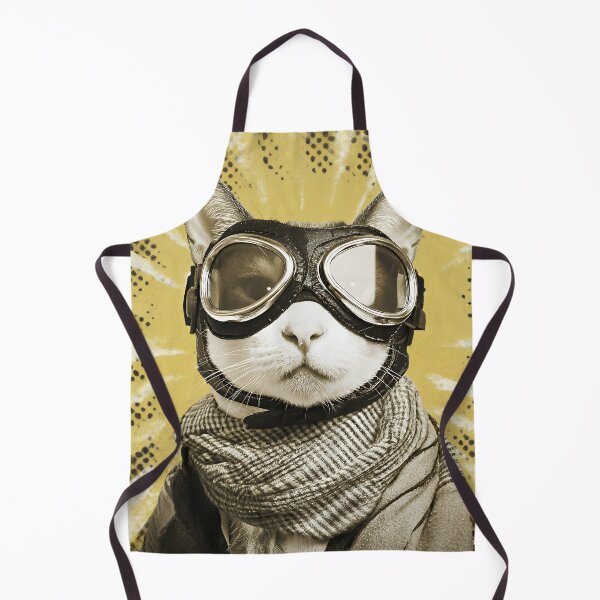 Item preview, Aviator Cat Pilot with Goggles & Plaid Scarf in Retro Pop Art Style designed and sold by EK-World.