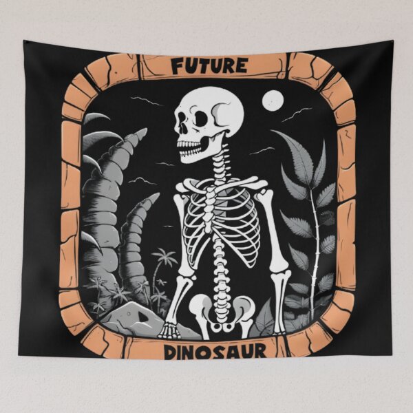 Item preview, Future Dinosaur Skeleton – Funny Dark Humor Fossil Shirt Design designed and sold by Ghost//Halo.