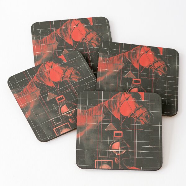 Item preview, Constructivist Horse - Red and Black Geometric Futurism designed and sold by Caspereickeart.