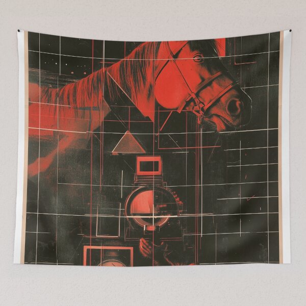 Item preview, Constructivist Horse - Red and Black Geometric Futurism designed and sold by Caspereickeart.