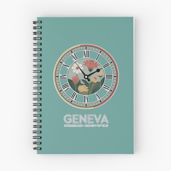 Item preview, Geneva Floral Clock Poster – Switzerland Botanical Travel Wall Art | L’Horloge Fleurie Minimal Print designed and sold by Timeless Design.