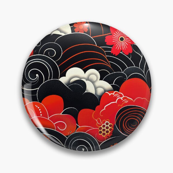 Item preview, Asian Red Flowers And Swirling Black White Designs   designed and sold by DEC02.