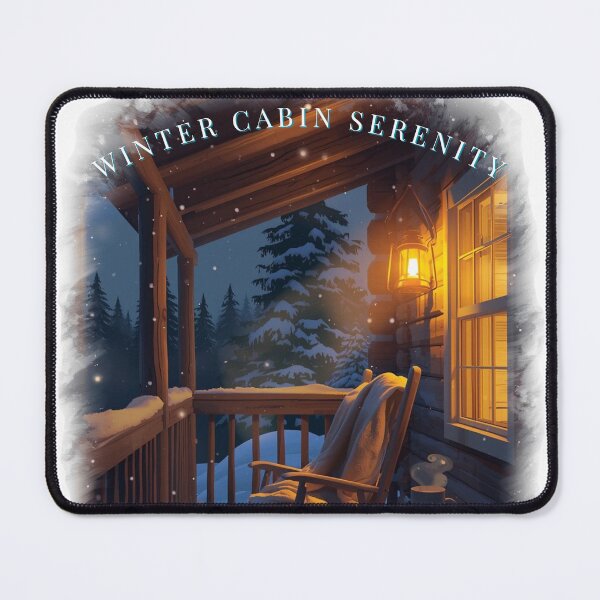 Item preview, Winter Cabin Serenity Cozy Porch Snow Art designed and sold by Falconwolf.