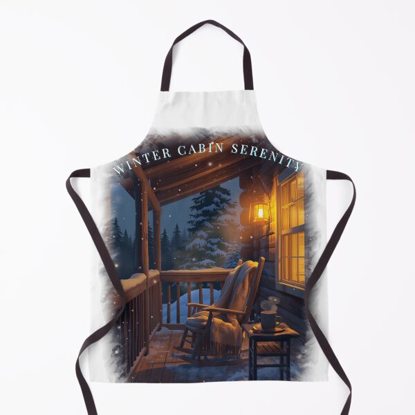 Item preview, Winter Cabin Serenity Cozy Porch Snow Art designed and sold by Falconwolf.