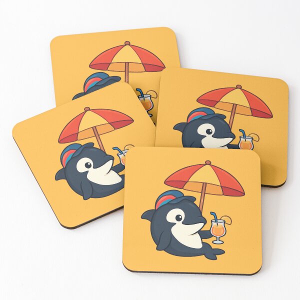 Item preview, Cute Orca Whale drinking Coctail designed and sold by Animal Aura Studio.