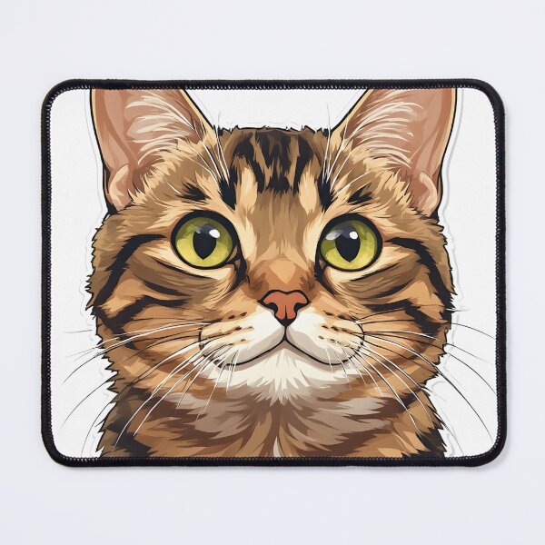 Item preview, Realistic Tabby Cat Head | Cute Brown Cat Portrait | Big Eye Kitty designed and sold by Karolina’s Cozy Creations.