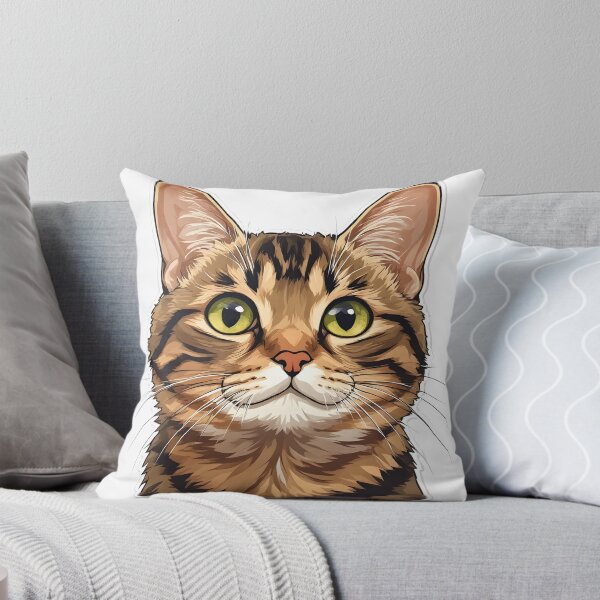 Item preview, Realistic Tabby Cat Head | Cute Brown Cat Portrait | Big Eye Kitty designed and sold by Karolina’s Cozy Creations.
