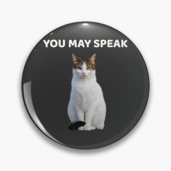 Artikelvorschau, Du darfst sprechen – Minimalistisches Design eines urteilenden Katzen-Memes entworfen und verkauft von MB-CatPrints.