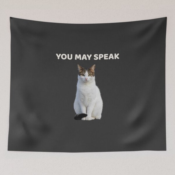 Item preview, You May Speak – Judgmental Cat Meme Minimalist Design designed and sold by MB-CatPrints.