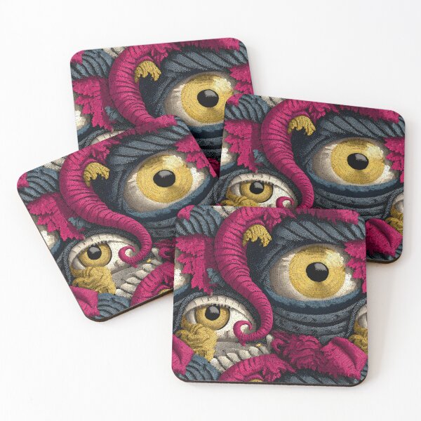 Item preview, Creepy Multi-eyed Monster Retro Surrealistic Horror Pattern designed and sold by SecretDicer.