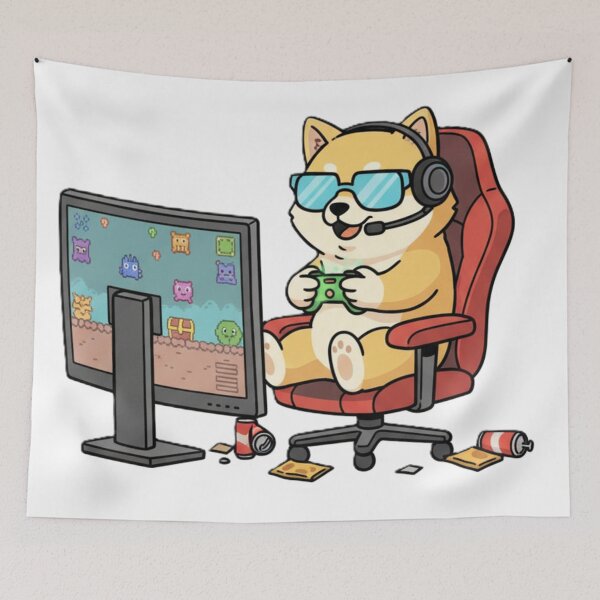 Item preview, Cute Gaming Dog Cartoon – Funny Gamer Puppy PNG Design – Kawaii Dog Playing Video Games – Gamer Gift Aesthetic Tee designed and sold by Ditstyle.