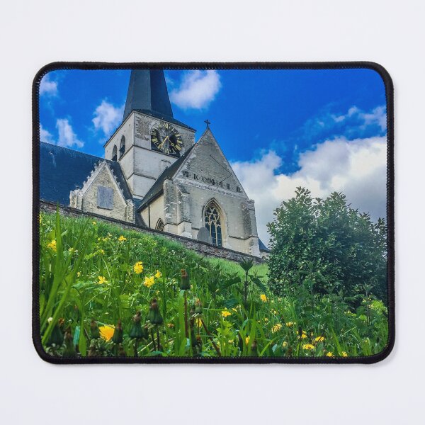 Item preview, Church rising above green meadow designed and sold by GlennP97.