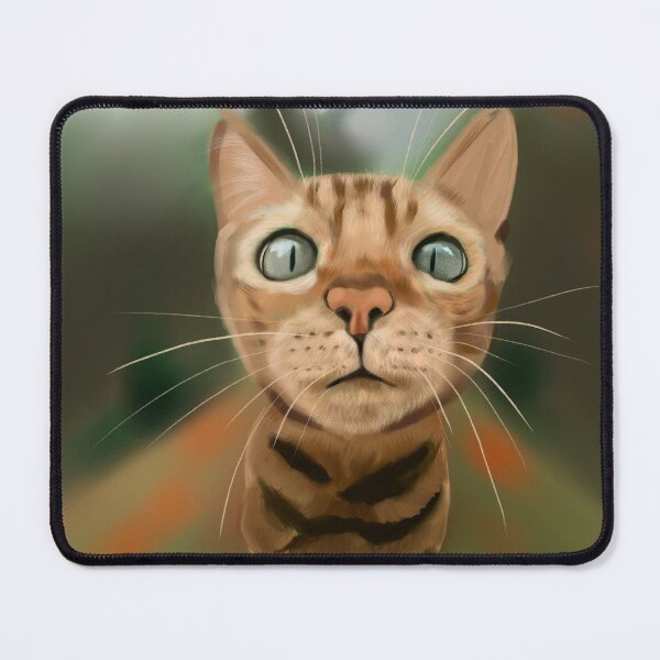 Item preview, Curious Cat Illustration – Whimsical Big Eyed Tabby Art Print designed and sold by jassoart.