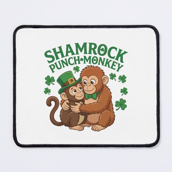 Item preview, St. Patrick's Day Shamrock Punch Monkey - Lucky Green Hug designed and sold by KubbyArt.