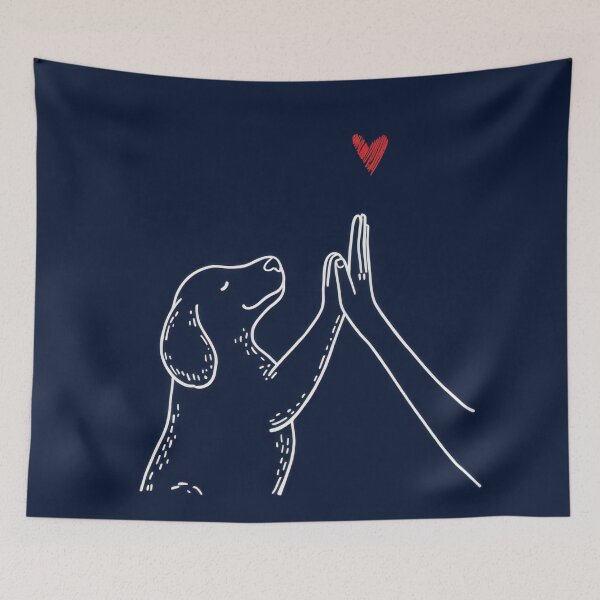 Item preview, Dog reaches out to a hand in love designed and sold by anytka.