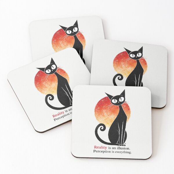 Item preview, Mystical Black Cat Reality is an Illusion Perception is Everything designed and sold by PixelQ.
