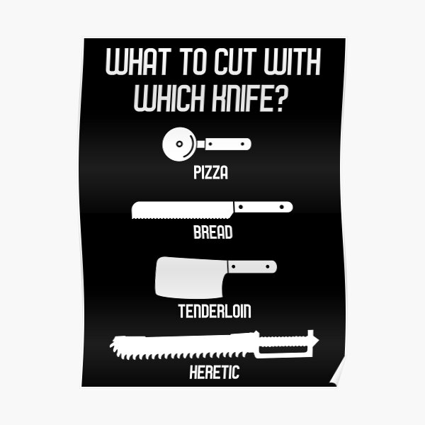Qué cortar con qué cuchillo - Wargaming Meme Chart Póster