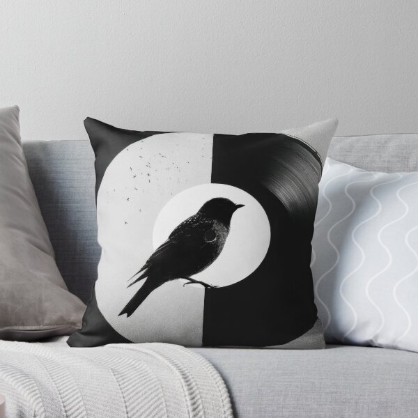 Item preview, Bird on record in black and white designed and sold by anytka.