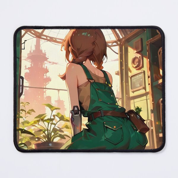 Item preview, JUNO: High Tech Ledge Overlook | Cute Solarpunk Anime Girl designed and sold by Sytrics.