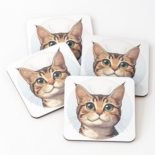 Item preview, Cute Tabby Cat Head Illustration | Big Eye Kitty Portrait designed and sold by Karolina’s Cozy Creations.