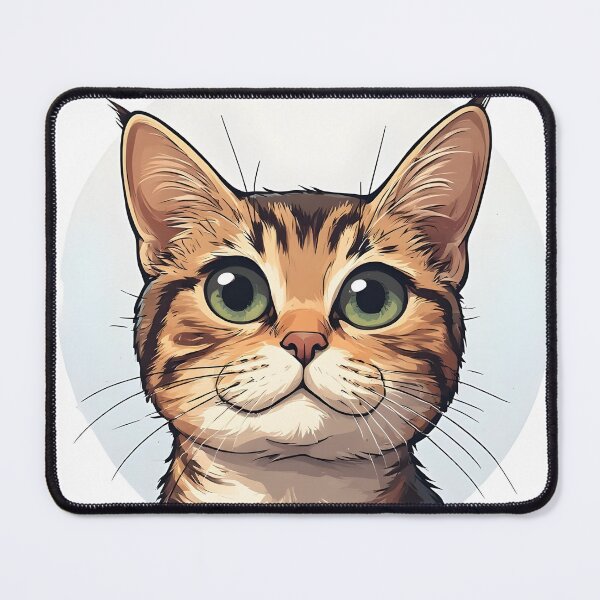 Item preview, Cute Tabby Cat Head Illustration | Big Eye Kitty Portrait designed and sold by Karolina’s Cozy Creations.