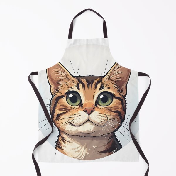 Item preview, Cute Tabby Cat Head Illustration | Big Eye Kitty Portrait designed and sold by Karolina’s Cozy Creations.