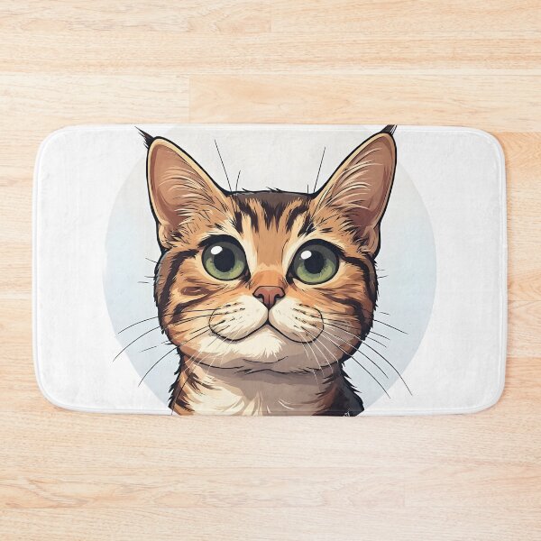 Item preview, Cute Tabby Cat Head Illustration | Big Eye Kitty Portrait designed and sold by Karolina’s Cozy Creations.