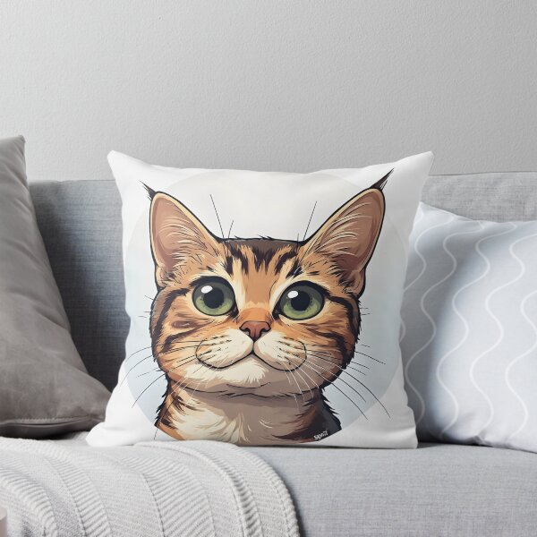 Item preview, Cute Tabby Cat Head Illustration | Big Eye Kitty Portrait designed and sold by Karolina’s Cozy Creations.
