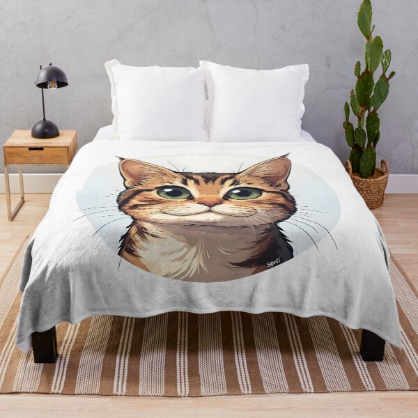 Item preview, Cute Tabby Cat Head Illustration | Big Eye Kitty Portrait designed and sold by Karolina’s Cozy Creations.