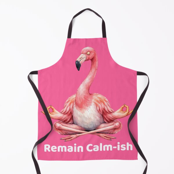 Item preview, Remain Calm-ish Flamingo Meditation Humor designed and sold by Tammy Winand Arts.