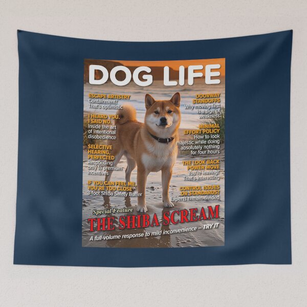 Item preview, Dog Life: The Shiba Scream — Funny Shiba Inu Magazine Cover designed and sold by FrancophileFun.
