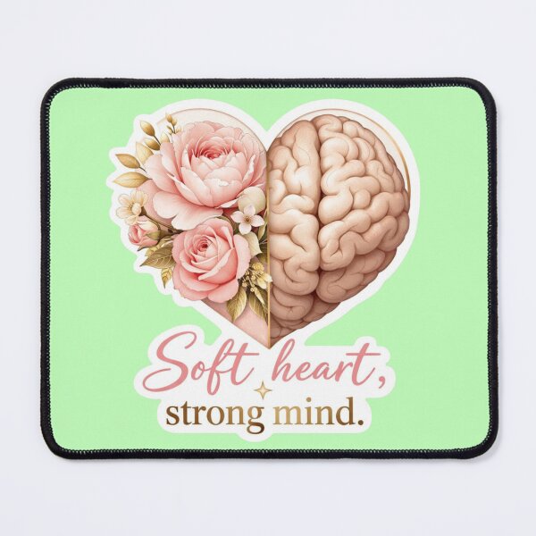 Item preview, Soft Heart Strong Mind Floral Brain Heart Sticker designed and sold by Scro-Ciob-Shop.