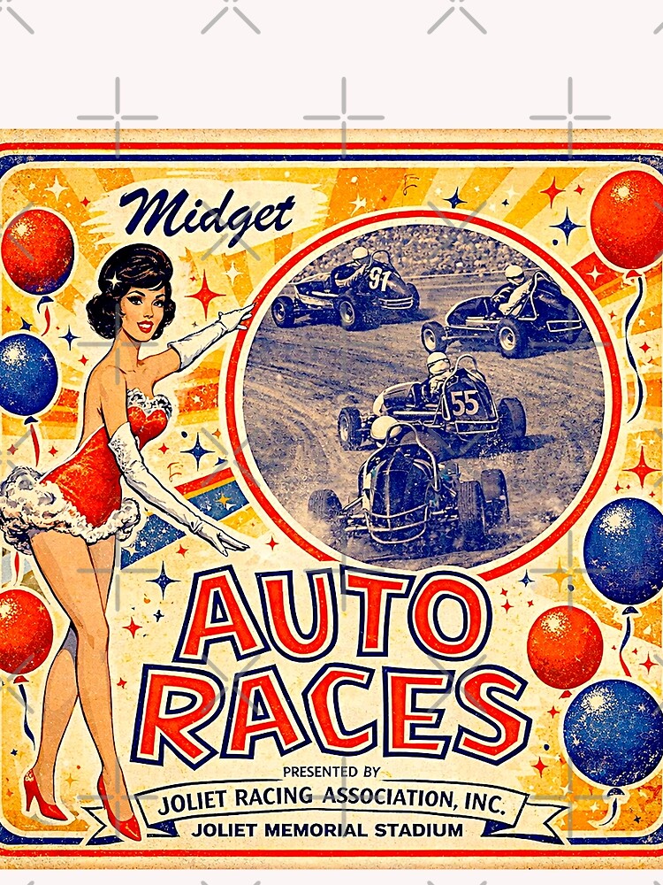 Thumbnail 3 of 3, Scarf, Midget  Auto Races Poster Variation  designed and sold by BevLav.