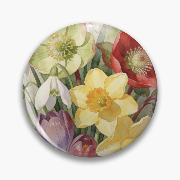 Item preview, Spring Flower Bouquet | Vintage Botanical Wall Art designed and sold by QuietCanvasArtworks.