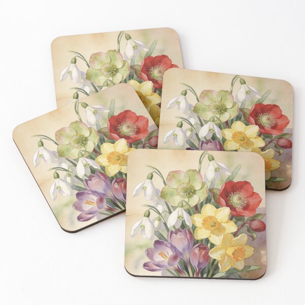 Item preview, Spring Flower Bouquet | Vintage Botanical Wall Art designed and sold by QuietCanvasArtworks.