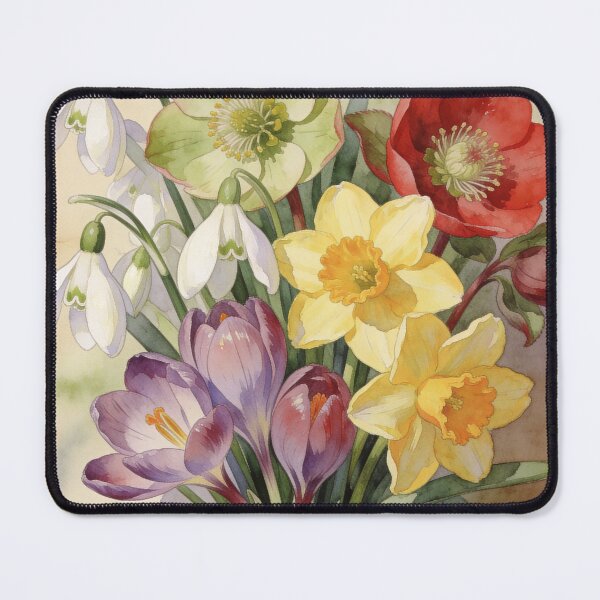 Item preview, Spring Flower Bouquet | Vintage Botanical Wall Art designed and sold by QuietCanvasArtworks.