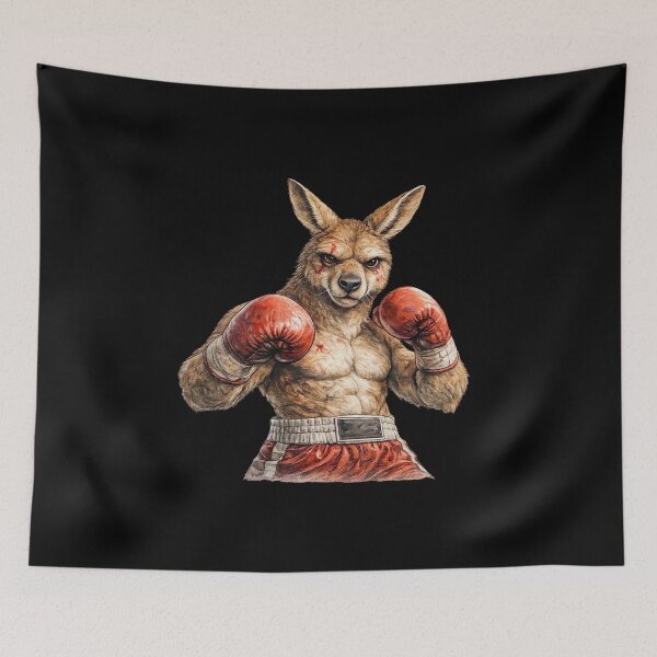 Item preview, Boxing Kangaroo Illustration designed and sold by Felixuss.