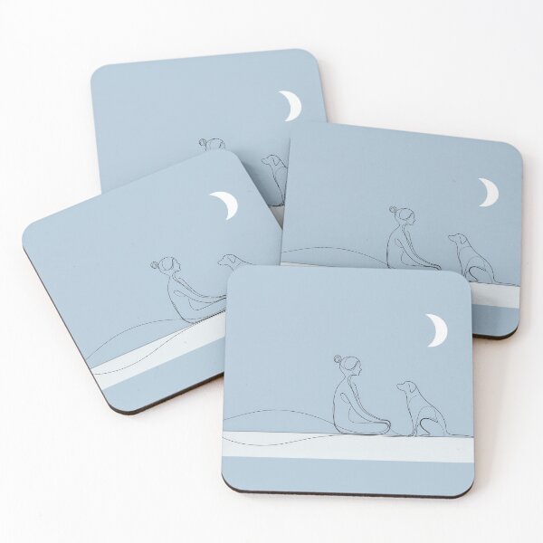 Item preview, Sitting with a dog under the moon designed and sold by anytka.