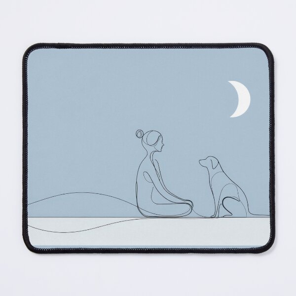 Item preview, Sitting with a dog under the moon designed and sold by anytka.