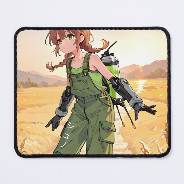 Item preview, JUNO: Sunset Meadow Horizon Gaze | Cute Solarpunk Anime Girl designed and sold by Sytrics.
